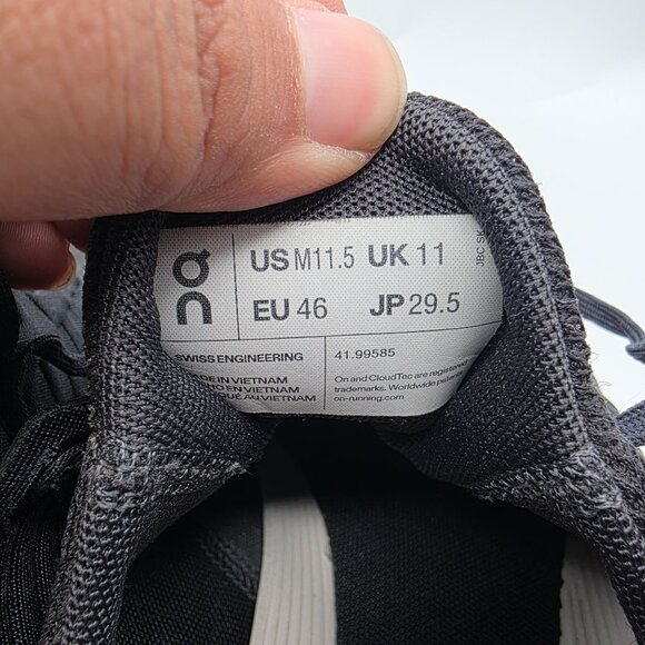 On Running Cloudswift Mens Size 11.5 Black White Running Shoes Athletic Outdoors - Picture 6 of 14